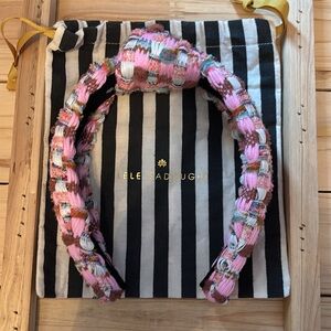 Lele Sadoughi pink knot headband